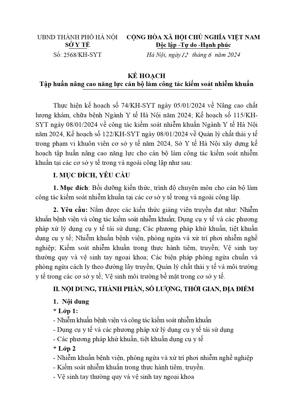 tập huấn nâng cao năng lực cho cán bộ làm công tác kiểm soát nhiễm khuẩn tại các cơ sở y tế 