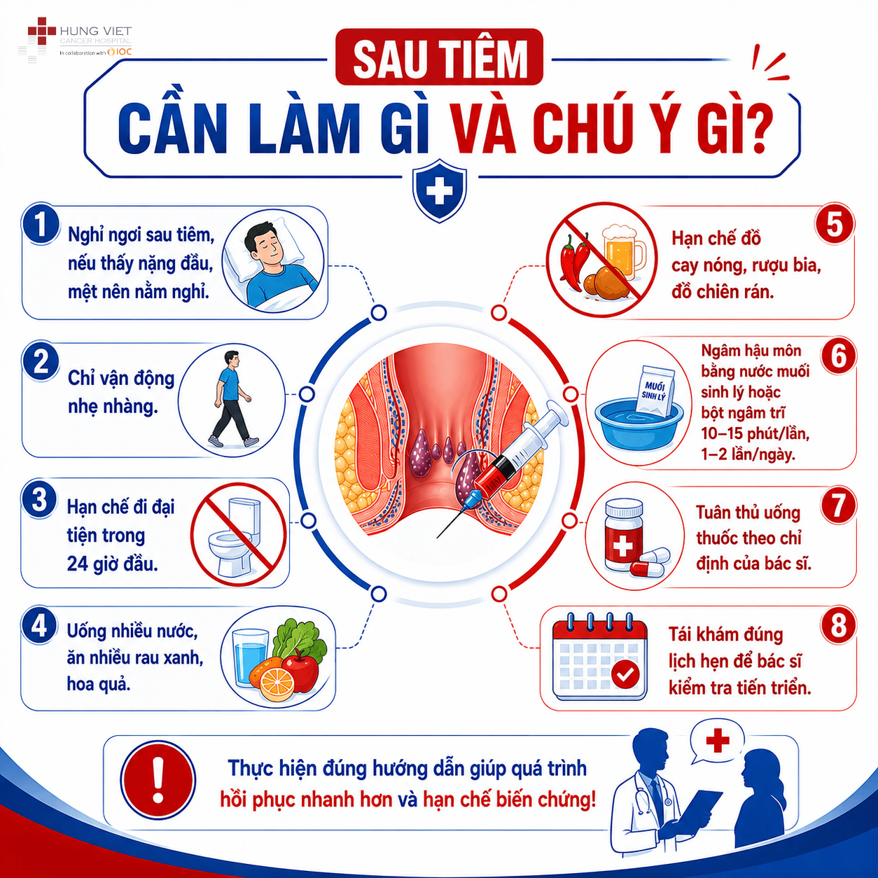 Sau tiêm cần làm, chú ý gì